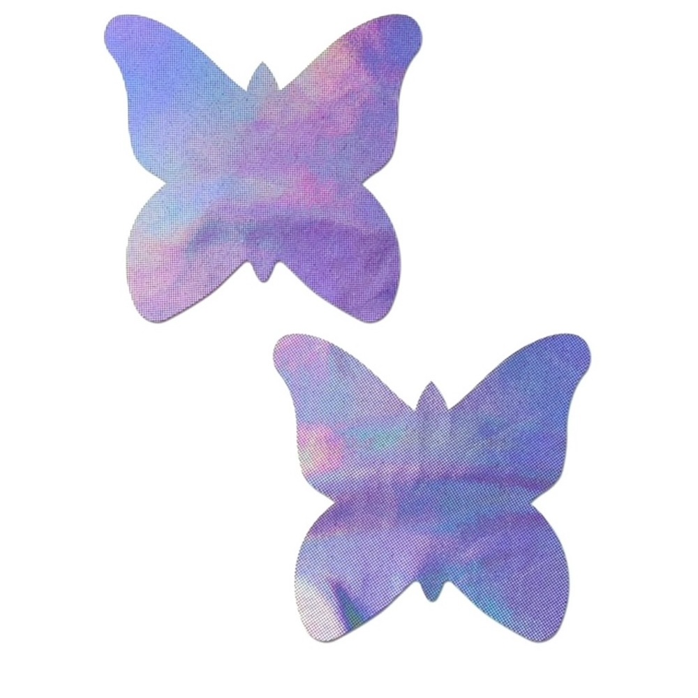 Pastease Purple Lavender Holographic Butterfly Pasties NWT
